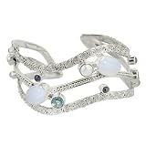 Sterling Silver Multi-Stone Cuff Bracelet by Sajen