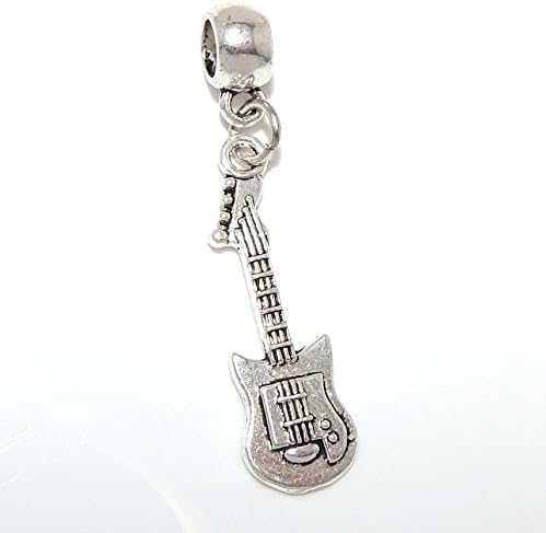 Jewelry Monster Dangling "Electric Guitar" Charm Bead for Snake Chain Charm Bracelet