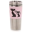 HuesNBrews Cattitude 14-Ounce Pink Tumbler, 1 Pack