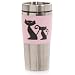 HuesNBrews Cattitude 14-Ounce Pink Tumbler, 1 Pack