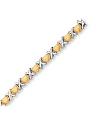Fancy Hearts 14K 2 Tone Gold Bracelet