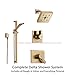 Delta Vero Champagne Bronze Shower System with Dual Control Shower Handle, 3-setting Diverter, Modern Square Showerhead, and Handheld Shower SS175381CZ