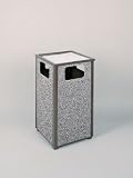Howard Aspen 24 gallon Steel/Stone Panel Ash/Trash Architectual Bronze with Glacier Gray Stone Panels Ash/Trash R18SU-6000PL