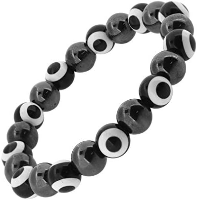 Magnetic Simulated Hematite Bead Evil Eye Protection Bracelet