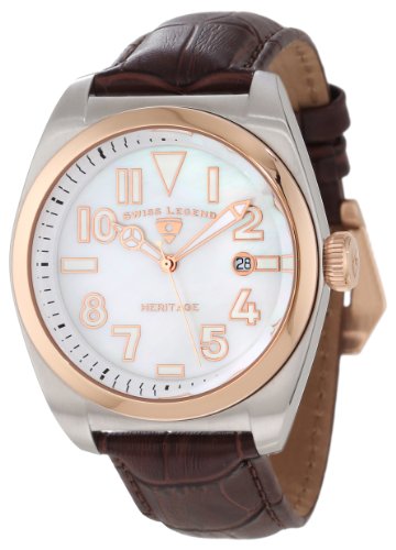 Swiss Legend Men's 20434-02MOP-RB-BRW Heritage White Mother-Of-Pearl Dial Watch