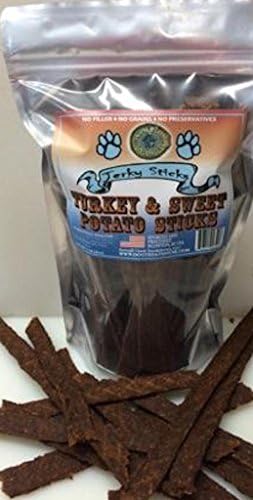 Turkey & Sweet Potato Jerky Sticks, 1lb, Sourced & Made USA, All Natural Hickory Smoked