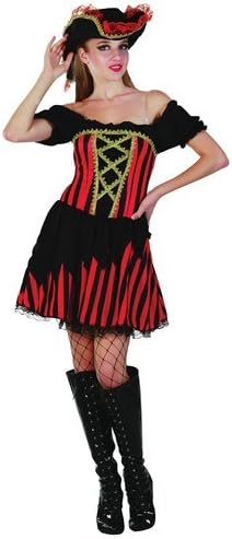 Pirate Lady Female Fancy Dress Costume & Hat (US 8-12)