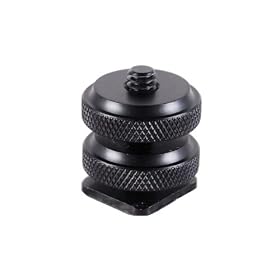 Kaavie Dual Nuts Hot Shoe 1/4" Screw Adapter for Flash Trigger, Flash Stand, Microphone, GPS and Digital Camera