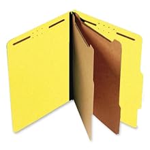 S J Paper S60406 S J Paper Expanding Classification Folder, Ltr, 6-Section, Bright Yellow, 15/Box
