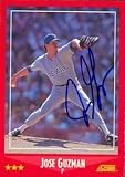 Jose Guzman Autographed/Hand Signed MLB Baseball Card (Texas Rangers) 1988 Score #322