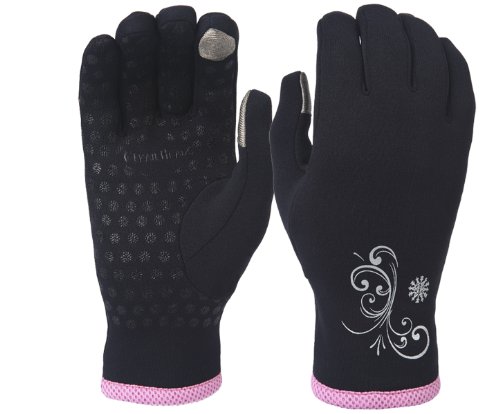 TrailHeads Power Stretch Women's Running Gloves - black / fast pink