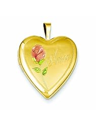 Genuine .925 1/20 Gold Filled 20mm Enameled Rose Amor Heart Locket 18 3.5 Grams. 100% Satisfaction Guaranteed.