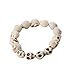 JQUEEN White,Howlite Turquoise Skull Beads Buddhist Prayer Bracelet Mala