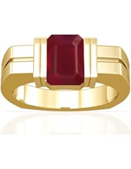 14K Yellow Gold Emerald Cut Ruby Solitaire Ring