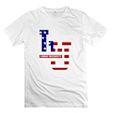 HTAD Men's Lehigh University USA Flag T-shirts White Size L