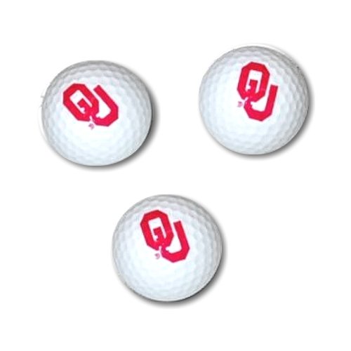 University Of Oklahoma Norman Ou Sooners - Set Of 3 Golf Balls - White