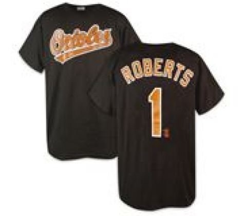 Men`s Baltimore Orioles #1 Brian Roberts Name and Number Tshirt - 2XL
