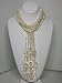 HinsonGayle Glamour Collection "GLORIA" White Triple Strand Cultured Pearl Lariat Necklace