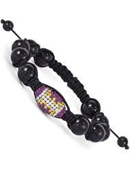 Swarovski Elements Minneapolis Spirit Football & Onyx Macrame Bracelet