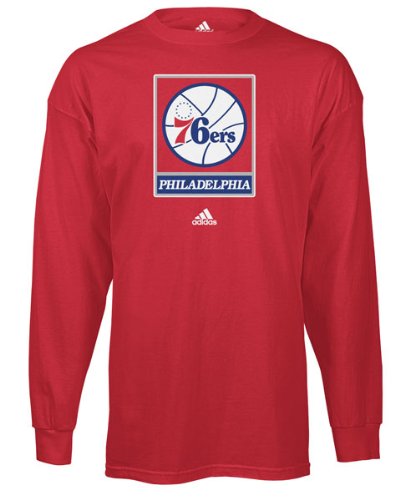 Philadelphia 76ers Red Primary Logo Long Sleeve T-Shirt