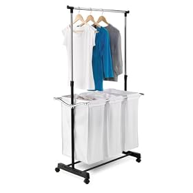 Honey-Can-Do SRT-01237 Adjustable Height Laundry Center, Chrome/Black/White: Home &amp; Kitchen