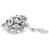 Uxcell　ウィングナット　91mm　亜鉛メッキ　131g　シルバートーン　18　29x13x13mm