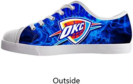 Blues Boy's Canvas Shoes NBA Oklahoma City Thunder LOGO Canvas Shoes -4M US