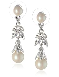 Carolee "Pearl and Crystal Basics" Simulated Pearl Floral Drop Earrings