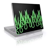 Laptop Skin (Can be trimmed to fit most laptops.) (15 x 12) - Green Neon Flames