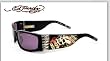 ED HARDY EHS 015 DEATH IS CERTAIN BLACK PLASTIC SUNGLASSES