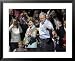 President Bush, Right, and First Lady Laura Bush Arrive for a Rally for Texas Governor Rick Perry Framed Art Poster Print by Lm Otero, 31x25