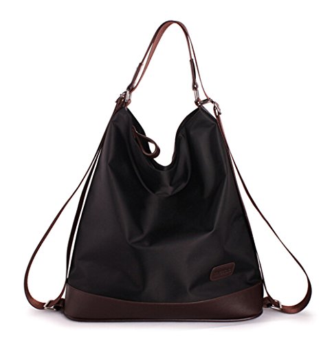 KISS GOLD(TM)Women's Nylon Multifunctional Totes Shoulder Bag Backpack, Large Size 11.5