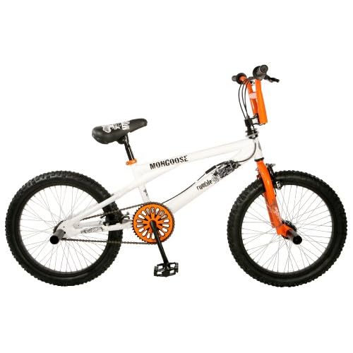 Mongoose Rumble BMX Bike (20Inch, White/Orange