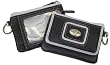 Black & Silver Collegiate ID key ring wallet w/ Silver Emblem