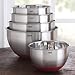 CHEFS Stainless-Steel Mixing Bowl Set with Non-Skid Silicone Bottom, 5 piece