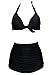 DD&MM Vintage Ruched Vintage High Waisted Bikini Swimsuits Swimwear