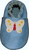 Tibet PLATEAU soft sole infant full grain baby shoes SUEDE butterfly blue