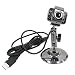 USB Webcam with Microphone & LED Lights - Metal Finish