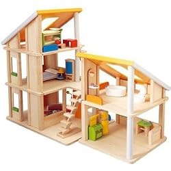 PLAN TOYS CHALET DOLLHOUSE WITH FURNITURE