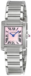 Cartier Tank Francaise Steel Pink Mother-of-Pearl Ladies Watch W51028Q3