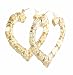 Bamboo 14k Yellow Gold Filled Heart Hoop Earrings-2.5x2.38 Inches