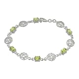 Sterling Silver Celtic Knot with Peridot Bracelet