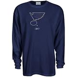 Reebok St Louis Blues Navy Blue Faded Logo Long Sleeve Thermal T-shirt