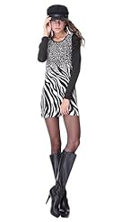 Long Sleeves Leopard Print Zebra Print Polyester  Dress
