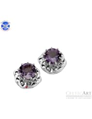 Sterling Silver Earrings Amethyst (NO109AME)
