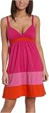 Roxy Juniors' All I Got Color Blocked Tank Dress,Hot Pink,Large