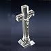 Glass Crucifix - Height: 8" - Pedestal - Includes Deluxe Box