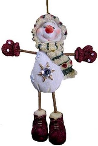 Spring Legged Snowman Ornaments with a Red Hat [3439271R]