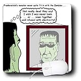 Rich Diesslins Funny General Cartoons - Halloween - Frankenstein is Not a Zombie - Mouse Pads