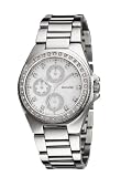 Accurist Unisex Stainless Steel Bracelet Watch MB1299P with Mother of Pearl dial set And Swarovski Crystals